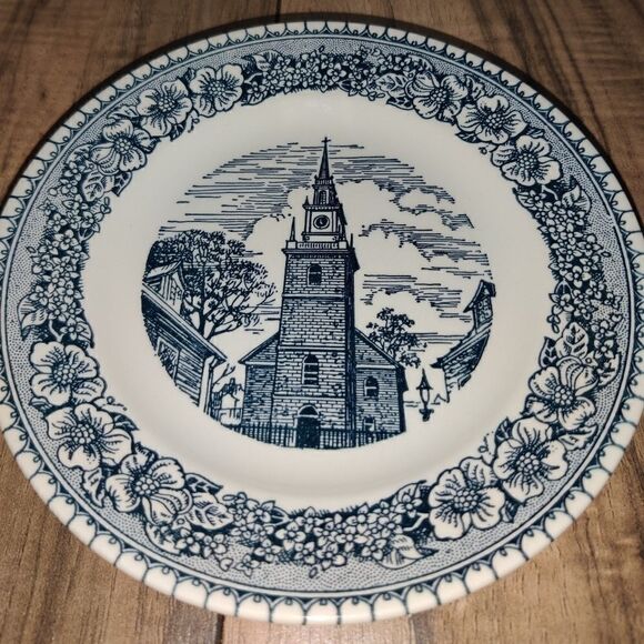 Cavalier Royal China USA Blue Colonial Heritage Set of 2 Small Plates 6½"in - Picture 2 of 7